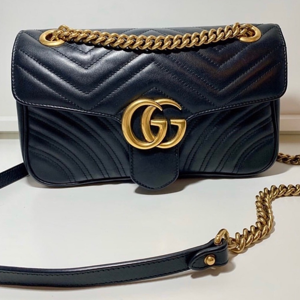 Gucci Calfskin Matellasse Small GG Marmont Bag